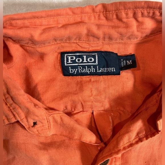 Polo Ralph Lauren M Silk Linen Blend Chinese Dragon Military Field Grade Shirt - Picture 5 of 12